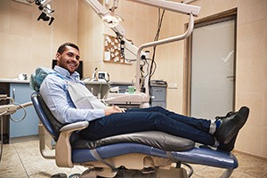 Far shot of a dental patient in the dental chair