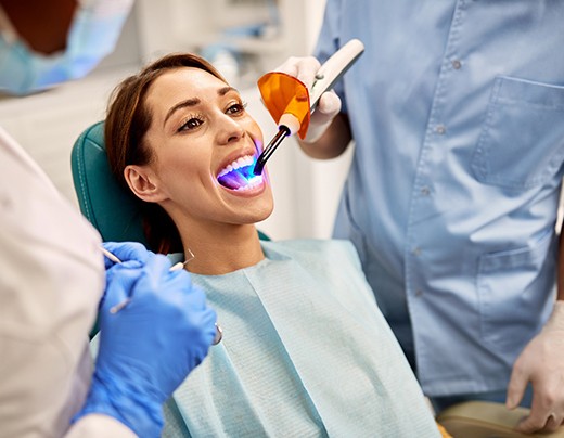 patient getting dental filling 